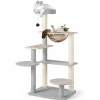 Tangkula Modern Cat Tree, 44 Inch Multi-Level Cat Tower with Removable Padded Top Perch
