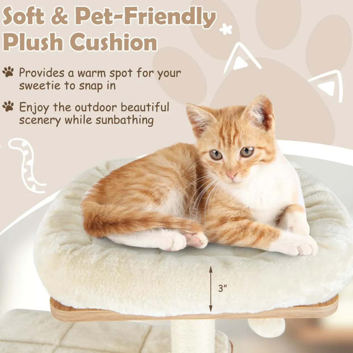 Tangkula Modern Cat Tree for Indoor Cats, 64.5 Inch Tall Cat Tower with Sisal Scratching Posts