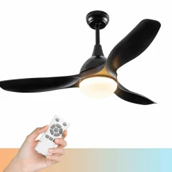 Tangkula Modern Ceiling Fan with Light, Indoor Low Profile LED Ceiling Fan with Remote Control