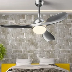 Tangkula Modern Ceiling Fan with Light, Indoor Low Profile LED Ceiling Fan with Remote Control