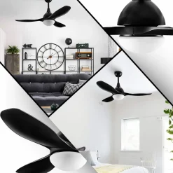Tangkula Modern Ceiling Fan with Light, Indoor Low Profile LED Ceiling Fan with Remote Control