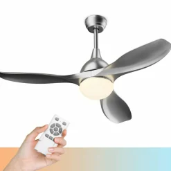 Tangkula Modern Ceiling Fan with Light, Indoor Low Profile LED Ceiling Fan with Remote Control