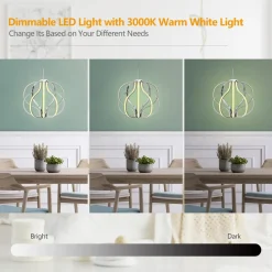Tangkula Modern LED Chandelier, Dimmable Pendant Light