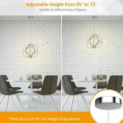 Tangkula Modern LED Chandelier, Dimmable Pendant Light