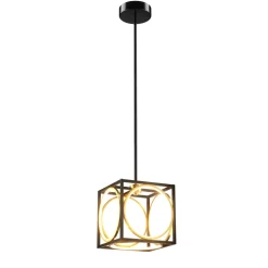 Tangkula Modern LED Pendant Light, Square Ceiling Light Fixture