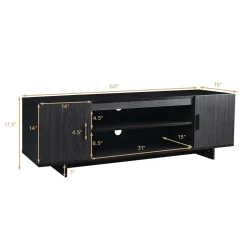 Tangkula Modern Wood Universal TV Stand for TV up to 65
