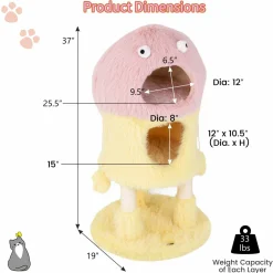 Tangkula Monster-Themed Cat Tree, 3-Level Cat Tower Activity Center with 2-Story Cat Condo