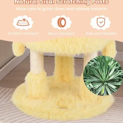 Tangkula Monster-Themed Cat Tree, 3-Level Cat Tower Activity Center with 2-Story Cat Condo