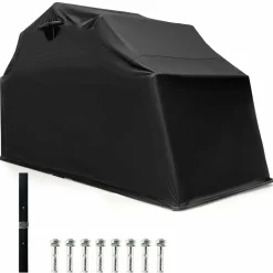 Tangkula Motorcycle Shed, Waterproof Motorcycle Garage with 600D Oxford Cover, Ventilation Window