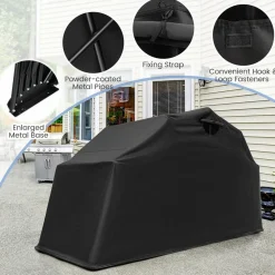 Tangkula Motorcycle Shed, Waterproof Motorcycle Garage with 600D Oxford Cover, Ventilation Window