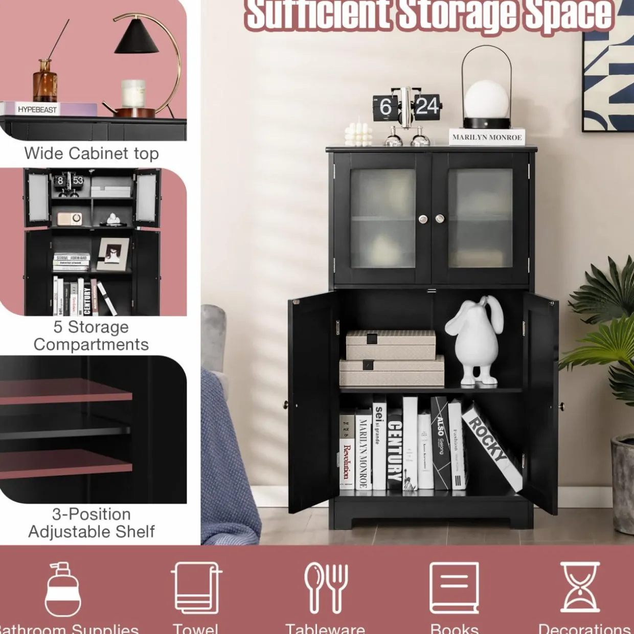 Tangkula Multipurpose Home Organizer for Hallway Living Room Office