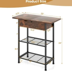 Tangkula Narrow End Table with Charging Station