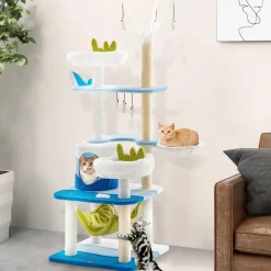 Tangkula Ocean-Themed Cat Tree, Multi-Level Cat Tower with Sisal Scratching Posts, 65