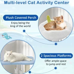 Tangkula Ocean-Themed Cat Tree, 3-Level Cat Tower, 34