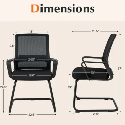Tangkula Office Guest Chair with Lumbar Support