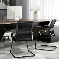 Tangkula Office Guest Chair with Lumbar Support