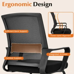 Tangkula Office Guest Chair with Lumbar Support
