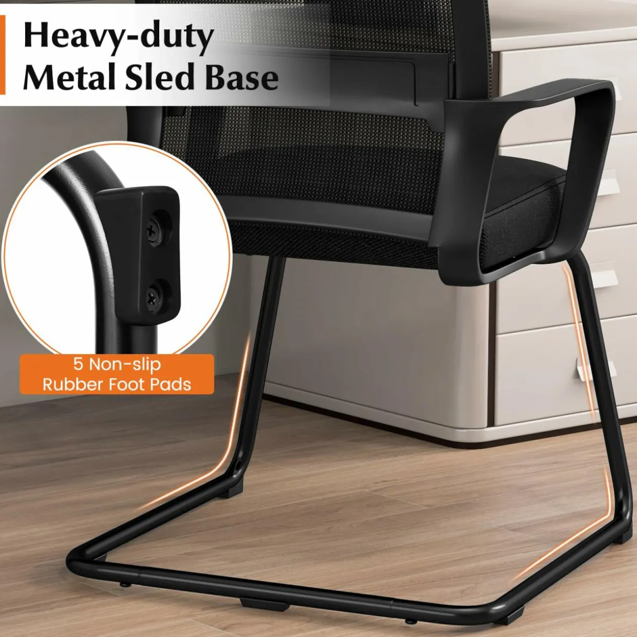 Tangkula Office Guest Chair with Lumbar Support