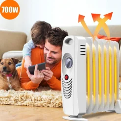Tangkula Oil Filled Radiator Heater, 700W Portable Space Heater Radiator with Adjustable Thermostat