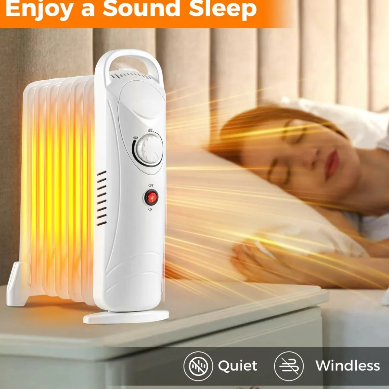 Tangkula Oil Filled Radiator Heater, 700W Portable Radiant Space Heater with Adjustable Thermostat