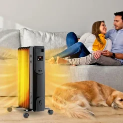 Tangkula Oil Filled Radiator Heater, 1500W Electric Radiant Heater with Remote, LED Display