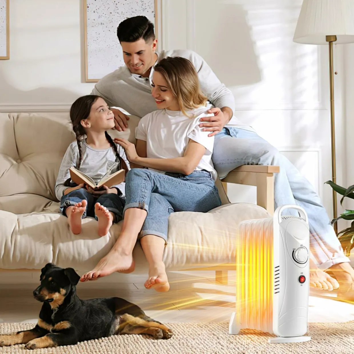 Tangkula Oil Filled Radiator Heater, 700W Portable Radiant Space Heater with Adjustable Thermostat