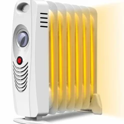 Tangkula Oil Filled Radiator Heater, 700W Portable Space Heater Radiator with Adjustable Thermostat