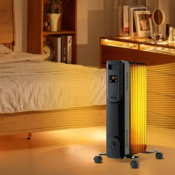 Tangkula Oil Filled Radiator Heater, 1500W Electric Radiant Heater with Remote, LED Display
