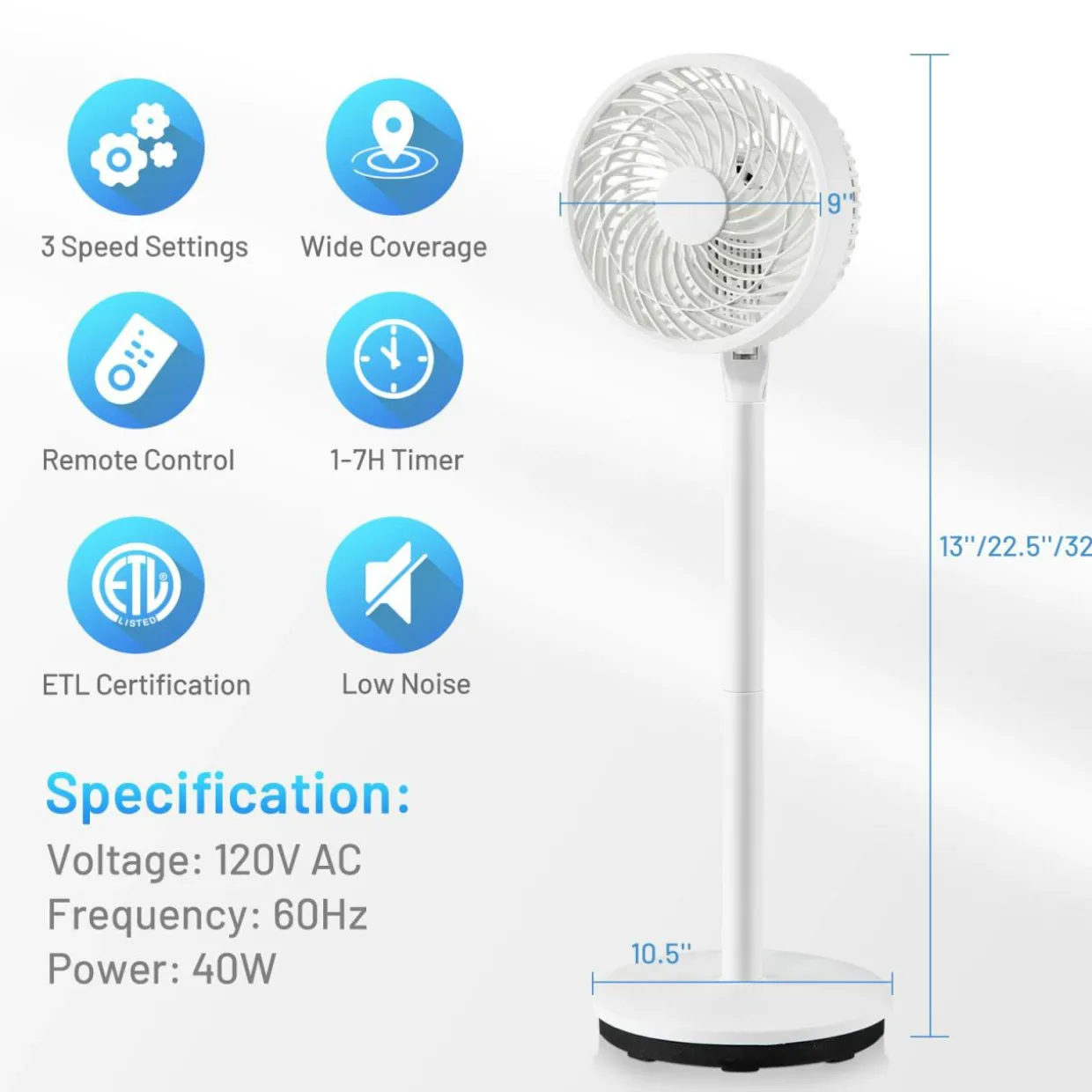 Tangkula Oscillating Pedestal Fan with Remote Control