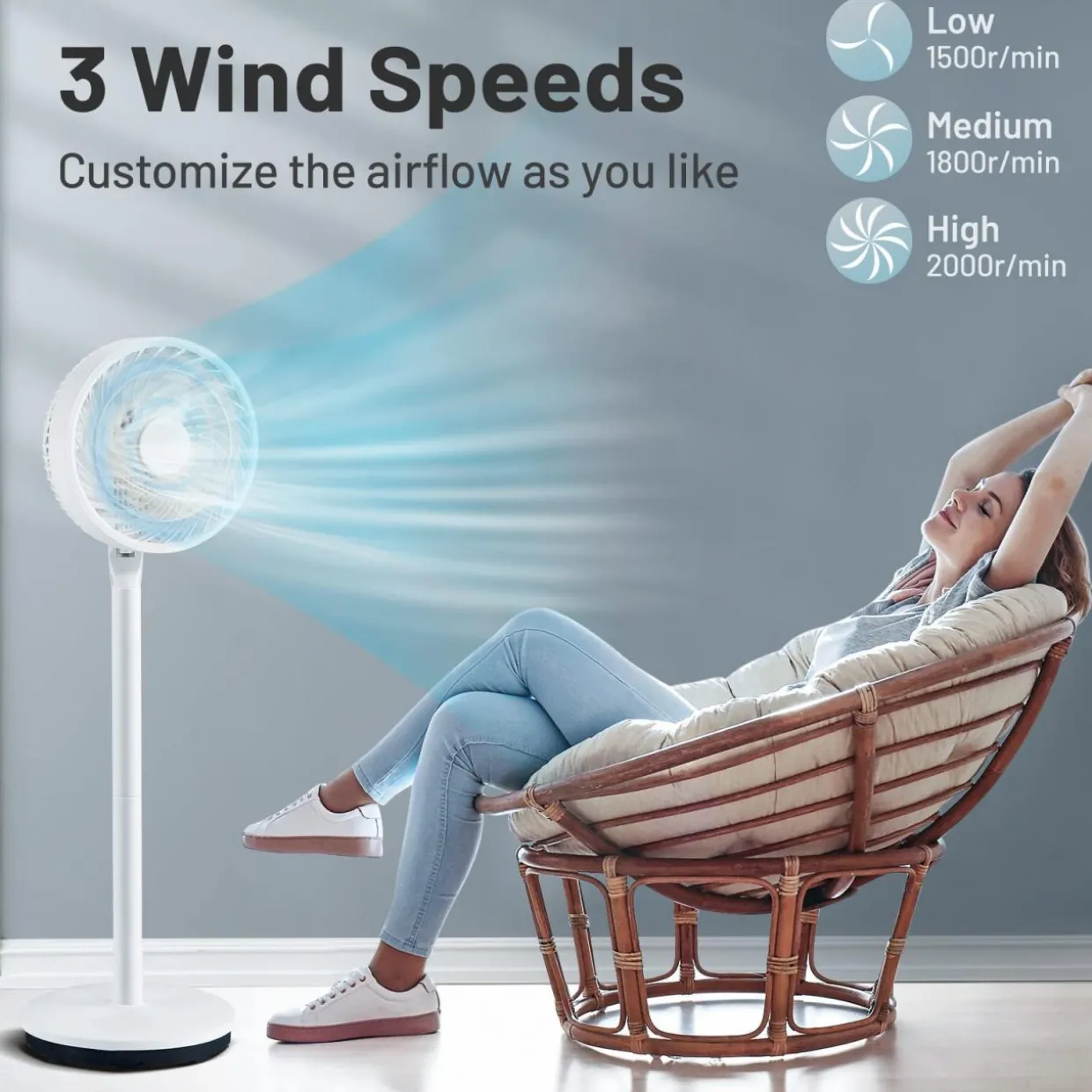 Tangkula Oscillating Pedestal Fan with Remote Control