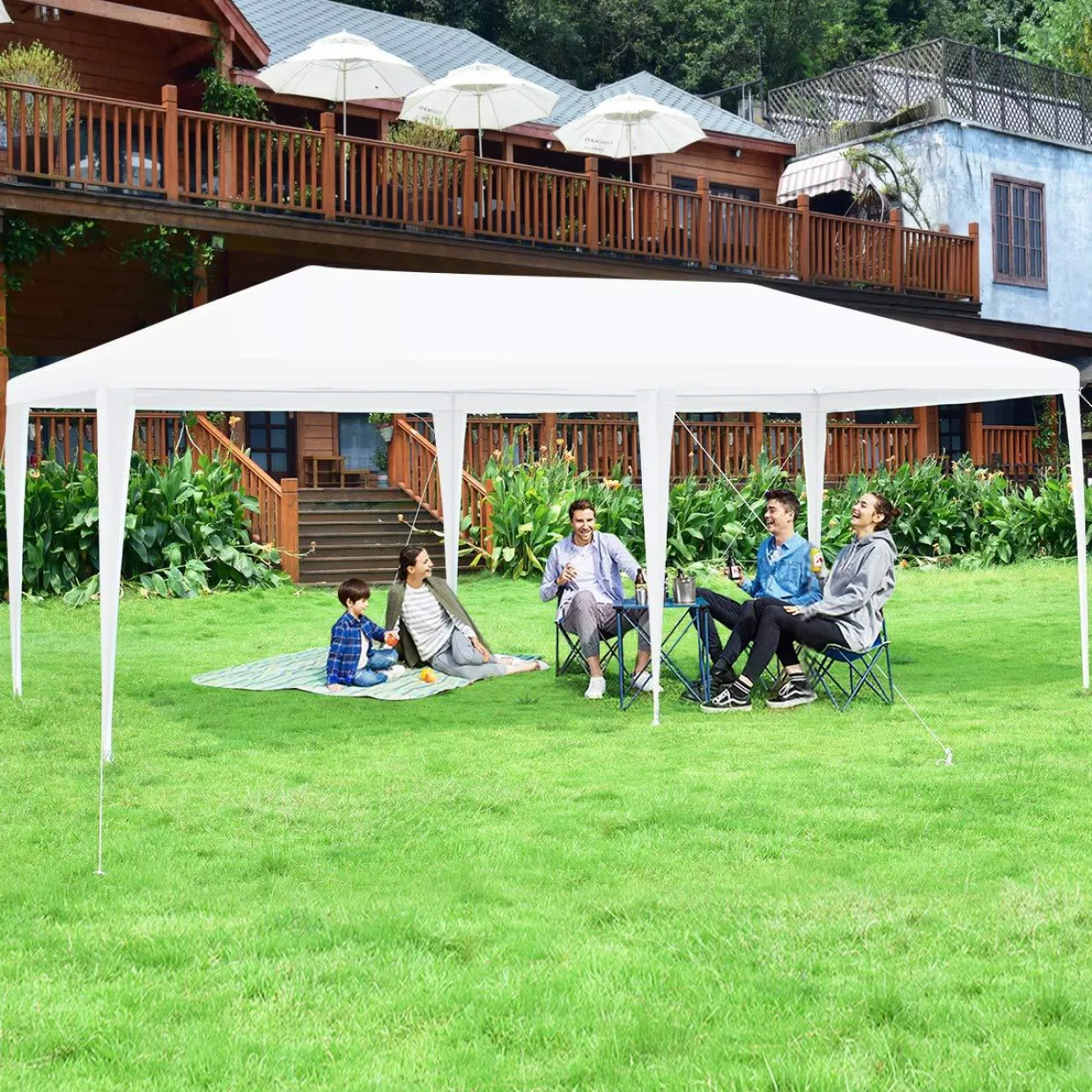 Tangkula Outdoor 10 x 20 Feet Canopy Tent, Party Wedding Tent with Removable Walls, Portable Canopy Shelter Gazebo Pavilion for Event