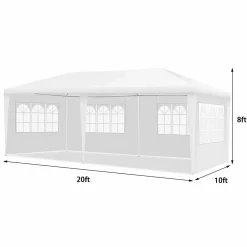 Tangkula Outdoor 10 x 20 Feet Canopy Tent, Party Wedding Tent with Removable Walls, Portable Canopy Shelter Gazebo Pavilion for Event