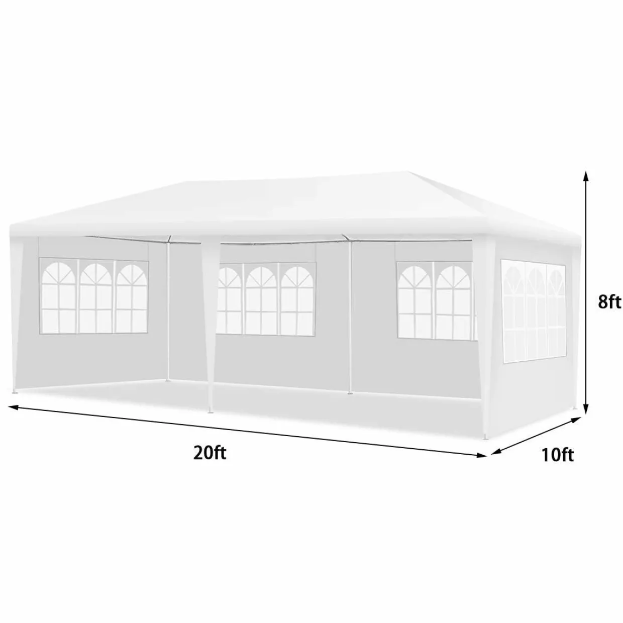 Tangkula Outdoor 10 x 20 Feet Canopy Tent, Party Wedding Tent with Removable Walls, Portable Canopy Shelter Gazebo Pavilion for Event
