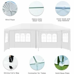 Tangkula Outdoor 10 x 20 Feet Canopy Tent, Party Wedding Tent with Removable Walls, Portable Canopy Shelter Gazebo Pavilion for Event