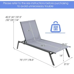Tangkula Outdoor Adjustable Chaise Lounge Chair