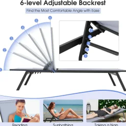 Tangkula Outdoor Adjustable Chaise Lounge Chair