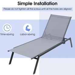 Tangkula Outdoor Adjustable Chaise Lounge Chair