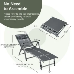 Tangkula Outdoor Aluminum Chaise Lounge Chair