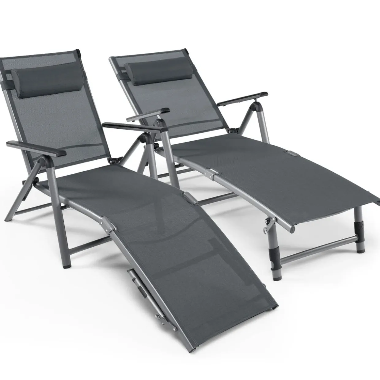 Tangkula Outdoor Aluminum Chaise Lounge Chair