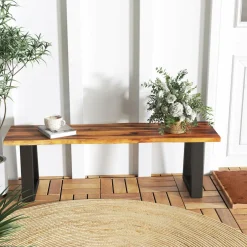 Tangkula Outdoor Bench 2 Person