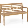 Tangkula Outdoor Bench, 2-Person Garden Bench with Wide Backrest and Curved Armrests