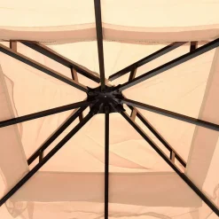 Tangkula Outdoor Canopy Gazebo Steel Frame Heavy Duty Garden Lawn Patio House Party Canopy Home Patio Garden Structures Gazebos W/Netting