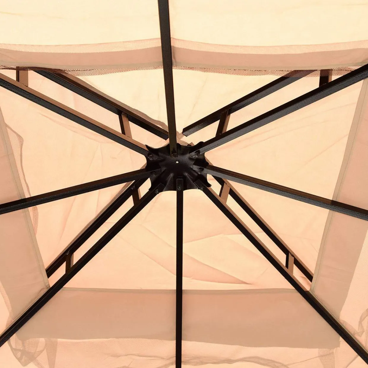 Tangkula Outdoor Canopy Gazebo Steel Frame Heavy Duty Garden Lawn Patio House Party Canopy Home Patio Garden Structures Gazebos W/Netting
