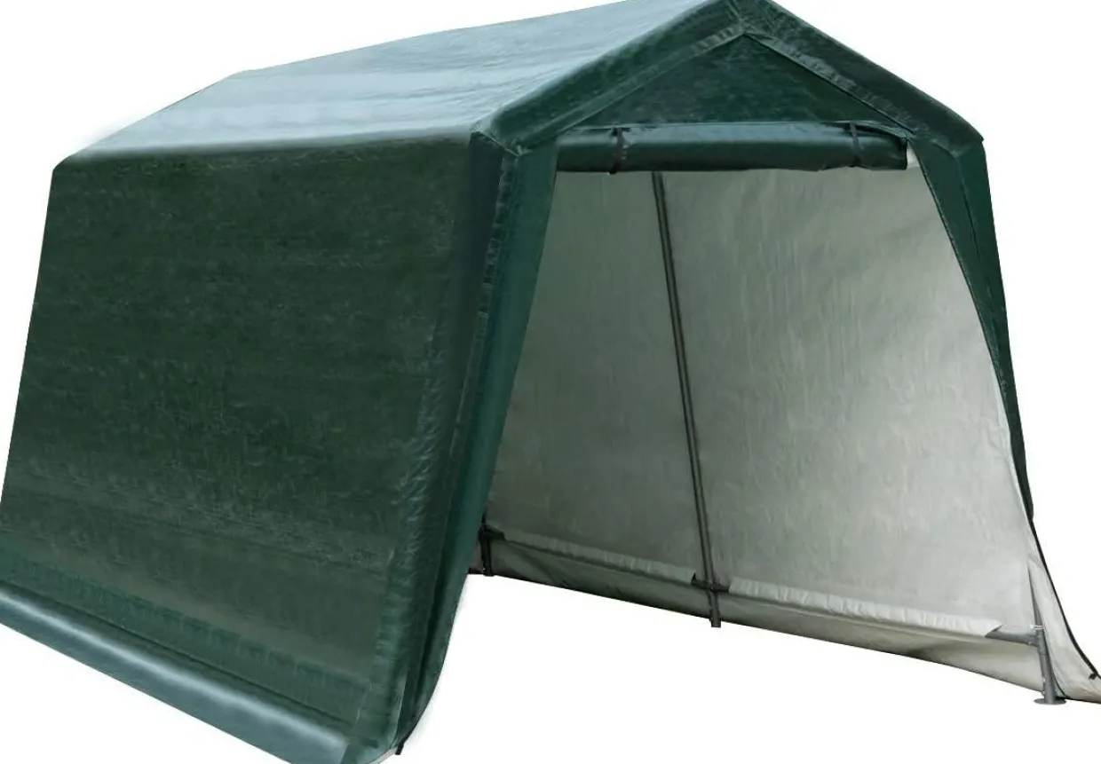 Tangkula Outdoor Carport Patio Storage Shelter, Enclosed Carport Shed w/All-Steel Metal Frame and Waterproof Ripstop Cover
