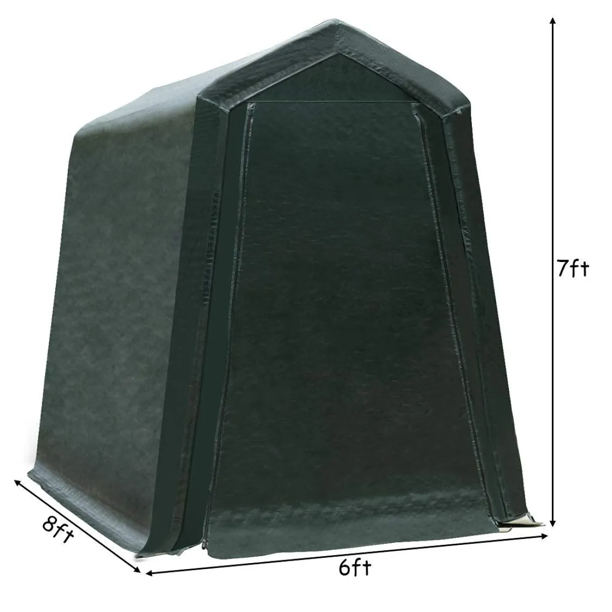 Tangkula Outdoor Carport Patio Storage Shelter, Enclosed Carport Shed w/All-Steel Metal Frame and Waterproof Ripstop Cover
