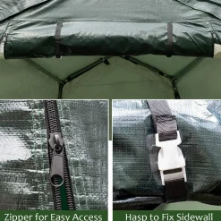 Tangkula Outdoor Carport Patio Storage Shelter, Enclosed Carport Shed w/All-Steel Metal Frame and Waterproof Ripstop Cover