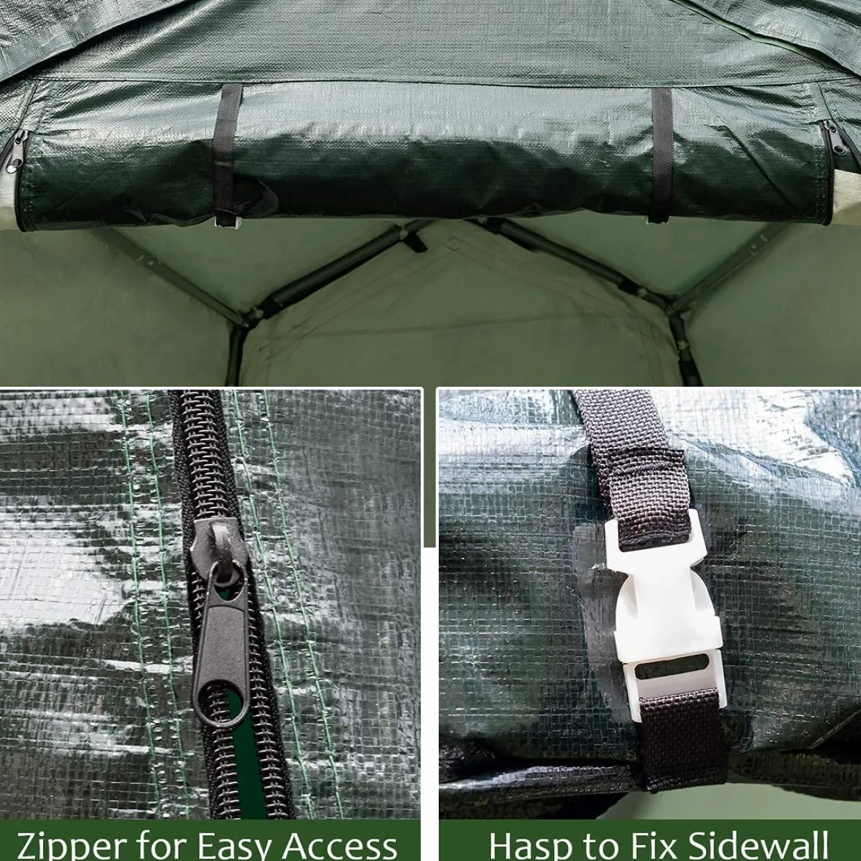 Tangkula Outdoor Carport Patio Storage Shelter, Enclosed Carport Shed w/All-Steel Metal Frame and Waterproof Ripstop Cover