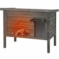 Tangkula Outdoor Cat House Insulated, Weatherproof Cat Enclosure with All-Round Foam Insulated