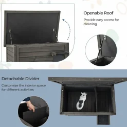 Tangkula Outdoor Cat House Insulated, Weatherproof Cat Enclosure with All-Round Foam Insulated