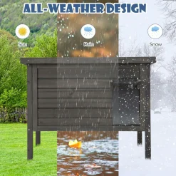 Tangkula Outdoor Cat House Insulated, Weatherproof Cat Enclosure with All-Round Foam Insulated